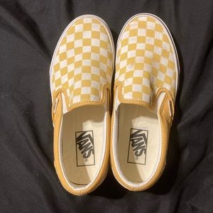 Yellow checkerboard old school vans